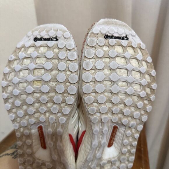 EUC adidas‎ Ultra Boost 4.0 Chalk White Active Red Womans 6 DB3209 Shoes Running - Picture 11 of 15